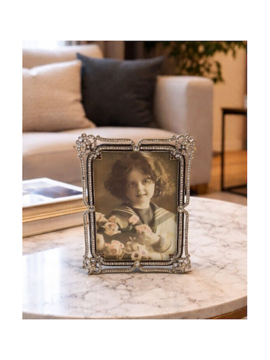 Inart Metallic Photo Frame with Silver Frame