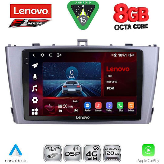Lenovo Ηχοσύστημα Αυτοκινήτου για Toyota Avensis 2009-2015 (Bluetooth/USB/WiFi/GPS/Apple-Carplay/Android-Auto) με Οθόνη Αφής 9"