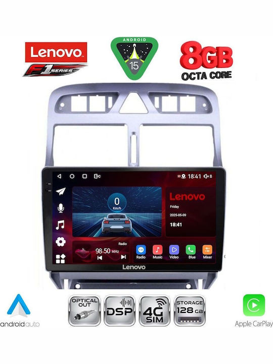 Lenovo Car Audio System for Peugeot 307 2001-2008 (Bluetooth/USB/WiFi/GPS/Apple-Carplay/Android-Auto) with Touch Screen 9"