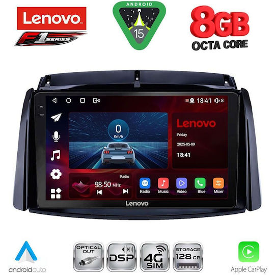 Lenovo Car Audio System for Renault Koleos 2006-2016 (Bluetooth/USB/WiFi/GPS/Apple-Carplay/Android-Auto) with Touch Screen 9"