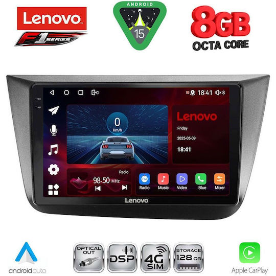 Lenovo Ηχοσύστημα Αυτοκινήτου για Seat Altea 2004-2015 (Bluetooth/USB/WiFi/GPS/Apple-Carplay/Android-Auto) με Οθόνη Αφής 9"