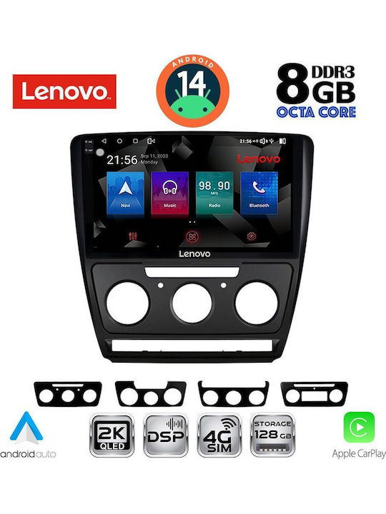Lenovo Car Audio System for Skoda Octavia 2005-2012 (Bluetooth/USB/WiFi/GPS/Apple-Carplay/Android-Auto) with Touch Screen 10"