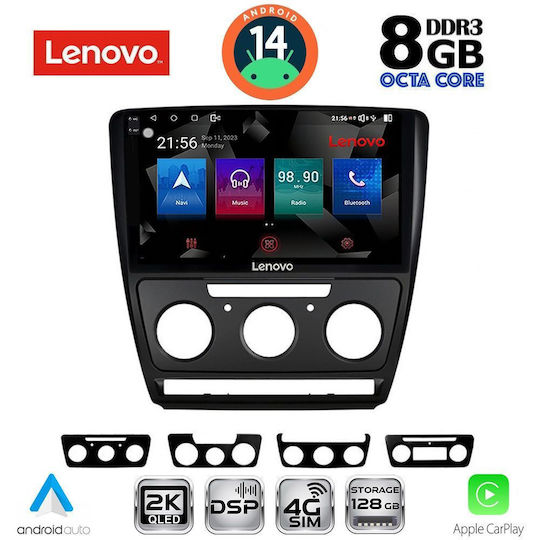 Lenovo Car Audio System for Skoda Octavia 2005-2012 (Bluetooth/USB/WiFi/GPS/Apple-Carplay/Android-Auto) with Touch Screen 10"