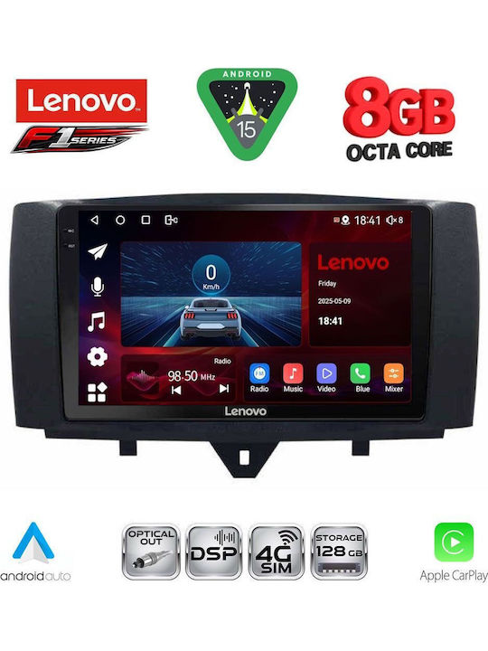 Lenovo Auto-Audiosystem für Smart FürZwei 2010-2015 (Bluetooth/USB/WiFi/GPS/Apple-Carplay/Android-Auto) mit Touchscreen 9"