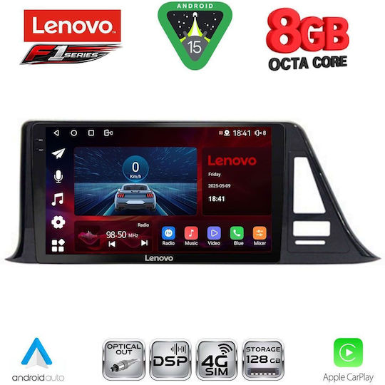 Lenovo Car Audio System for Toyota C-HR 2017-2023 (Bluetooth/USB/WiFi/GPS/Apple-Carplay/Android-Auto) with Touch Screen 9"