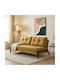 Fancy Two-Seater Couch Bed Yellow 150x92x77 cm