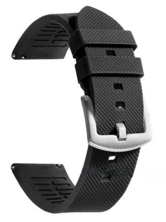 Rubber Strap Black 22mm