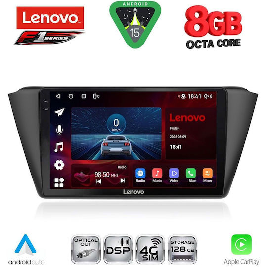 Lenovo Car Audio System for Skoda Fabia 2015 (Bluetooth/USB/WiFi/GPS/Apple-Carplay/Android-Auto) with Touch Screen 9"