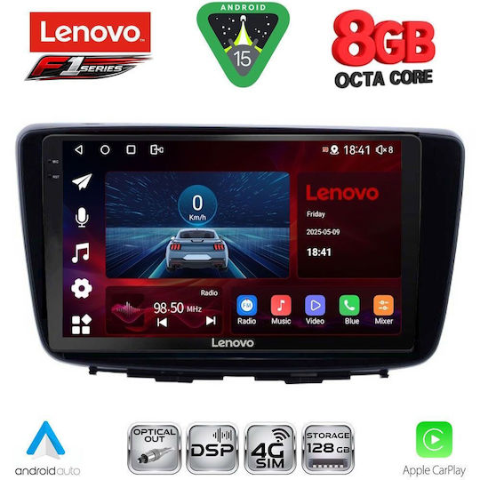 Lenovo Ηχοσύστημα Αυτοκινήτου για Suzuki Baleno 2016-2022 (Bluetooth/USB/WiFi/GPS/Apple-Carplay/Android-Auto) με Οθόνη Αφής 9"