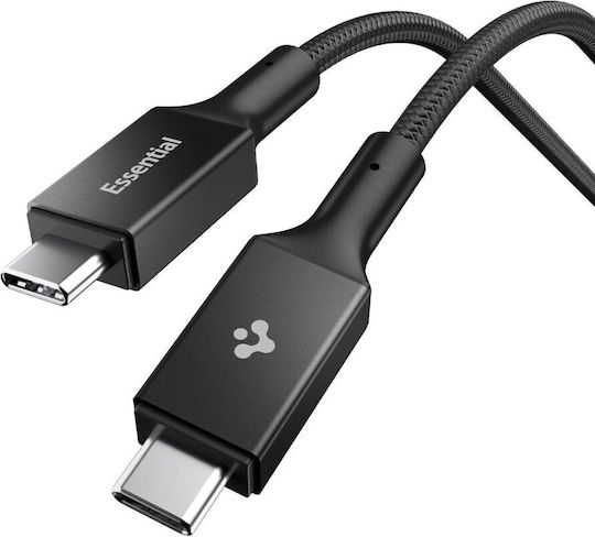 Spigen Braided USB 3.2 Cable USB-C male - USB-C 100W PD Μαύρο 1.5m ACA10421