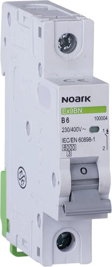 Mini Automatic Circuit Breaker 4.5 Ka Characteristic B 13 A 1 Pole Noark 102033