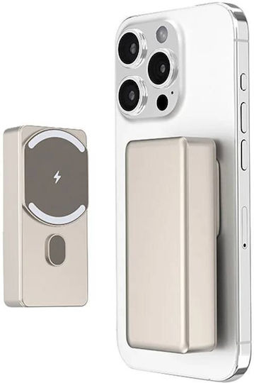 Nine L3a 15w Wireless Γρήγορη Φόρτιση Magsafe Power Bank Θύρα Type-c Έξοδος 5000mah Χρυσός