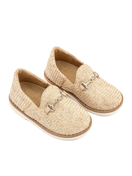 Babywalker Beige Baptism Fabric Moccasins