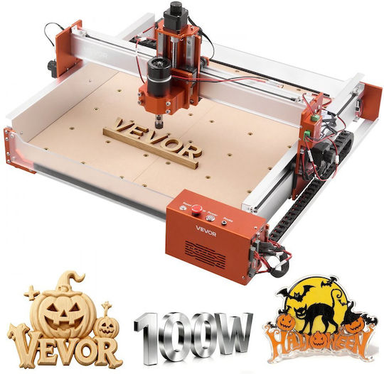 Μηχανή Φρεζαρίσματος Cnc Vevor Άξονας 100w Μηχανή Φρεζαρίσματος Ξύλου 3 Αξόνων Επιφάνεια Εργασίας 400 X 400 X 95 Mm Γραμμική Ράγα Δομή Κράματος Αλουμινίου Κοπή Ξυλογλυπτικής Ακρυλικού Πλαστικού