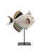 Decorative Tabletop Fishy Ceramic Beige 26x10x30cm
