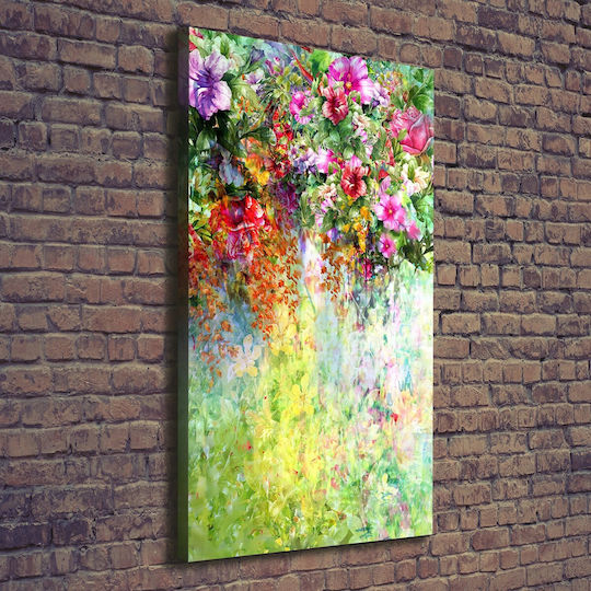 Canvas Painting Living Room Wall Decoration Colorful Flowers 70x140 Cm