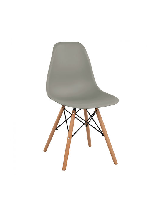 Twist Pp Καρέκλα Τραπεζαρίας Ξύλινη Γκρι 46x50x82εκ.