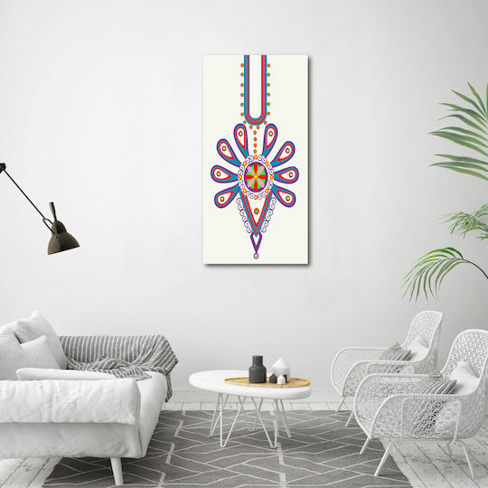 Wandbild Segeltuch Robuste Material Konstruktion Polnisches Volksdesign 60x120 cm