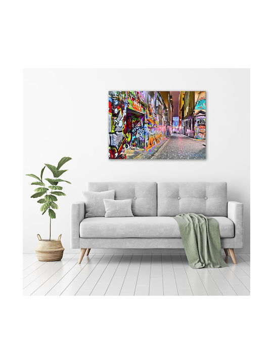 Wandbild Segeltuch Hochwertiger Druck Buntes Graffiti 100x70 cm