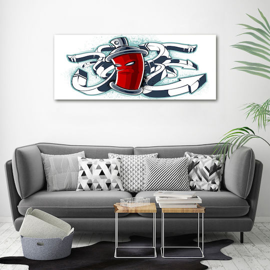 Wall Canvas Painting Designed Demanding Graffiti 125x50 Cm