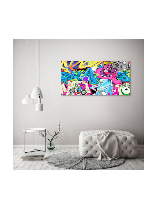 Wall Canvas Painting Suitable Permanent Decoration Graffiti 120x60 Cm