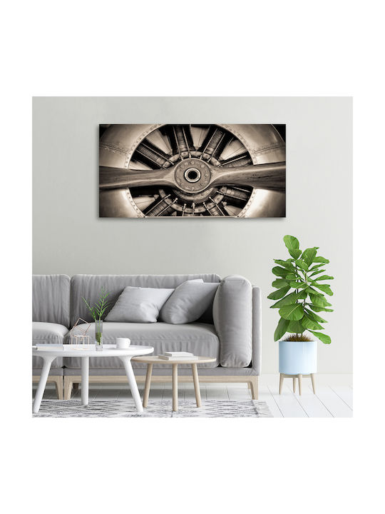 Wandbild Segeltuch Dauerhafte Dekoration Flugzeugmotor 100x50 cm