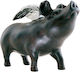 Kare Design Rockstar Pig Sparbüchse Braun-Schwarz Pl 23x10x17cm