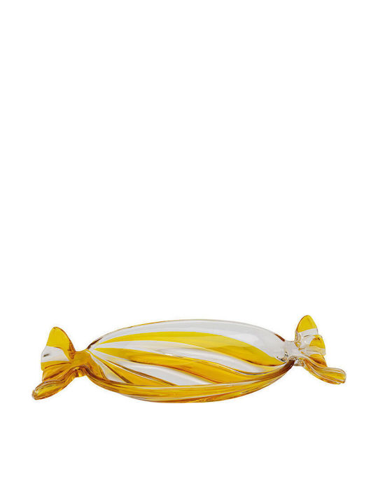 Kare Design Dekorative Schüssel Glas Gelb 34x15x4.5cm 1Stück