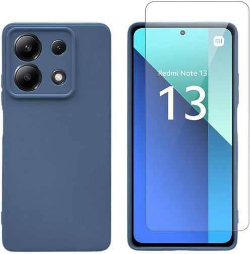 Redshield Back Cover Silicon / Tempered Glass Albastru (Redmi Note 13 5G)