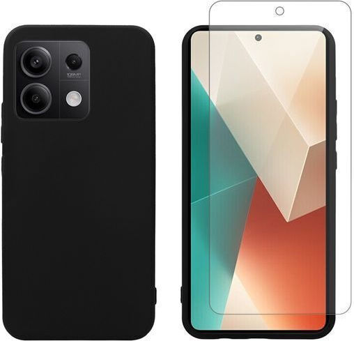 Redshield Back Cover Silicone / Tempered Glass Black (Redmi Note 13 5G)