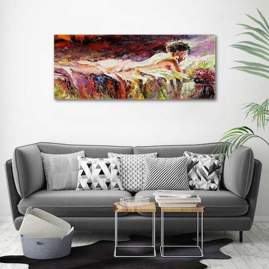 Gemälde Leinwand Innenraum Alltagsgebrauch Die Liegende Frau 125x50 cm Gemälde Leinwand Innenraum Alltagsgebrauch Die Liegende Frau 125x50 cm