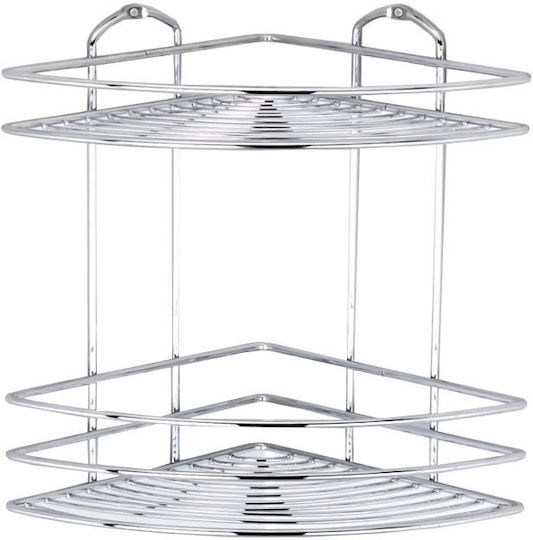 Tekno-Tel Colțar Montat pe perete Raft Baie Inox 27x19x28cm Argintie