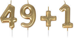 49+1 Gold Geburtstagskerzen