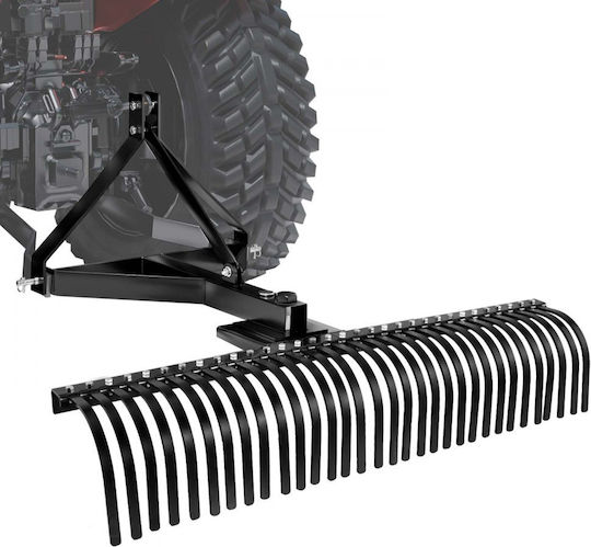 Rear Towing Brush Cutter Machine Vevor Brush Cutter Machine Towing 1525 Mm 32 Steel Teeth Brush Cutter Rake Lawn 3 Point Tractor Parts Landscape Rake Garden Farm Grass