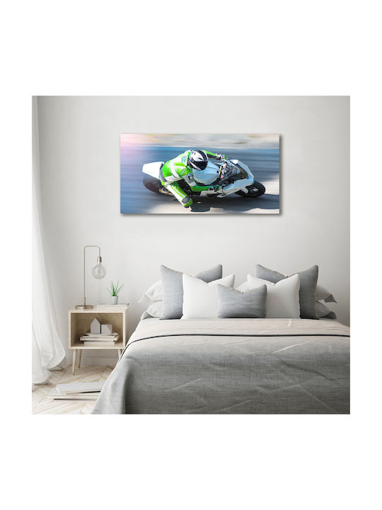 Dekorativer Wandgemälde Segeltuch Hochwertige Qualität Motorradrennen 140x70 cm