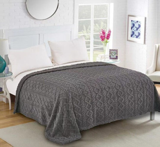 Silk Fashion Κουβέρτα Πλεκτή Υπέρδιπλη 220x240εκ. Anthracite
