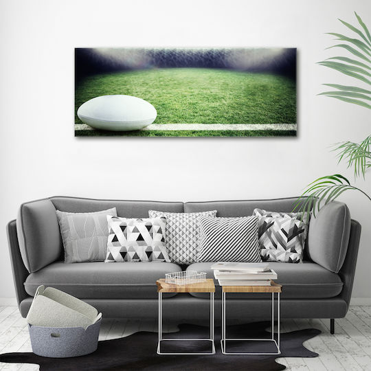 Wandbild Segeltuch Hochwertiger Druck Rugby Ball 125x50 cm