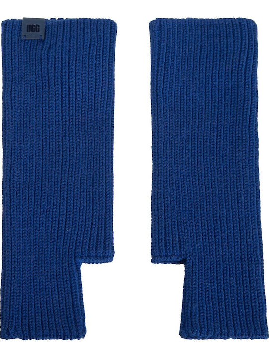 Women's Fingerless Gloves Blue Mitten