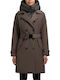 Γυναικείο Puffer Μπουφάν για Χειμώνα Grey