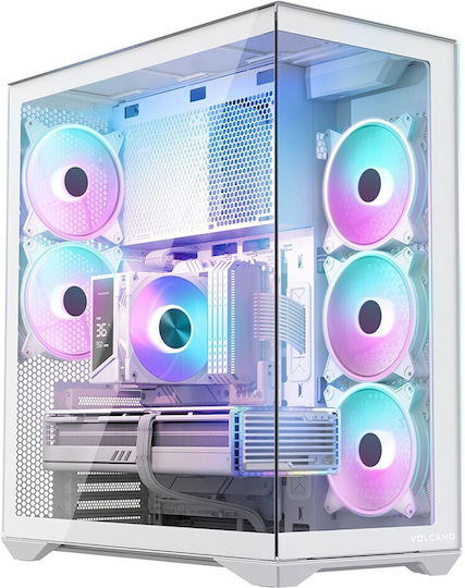 Modecom Volcano SPACE XL NF Gaming Full Tower Κουτί Υπολογιστή με Πλαϊνό Παράθυρο και ARGB Φωτισμό Λευκό