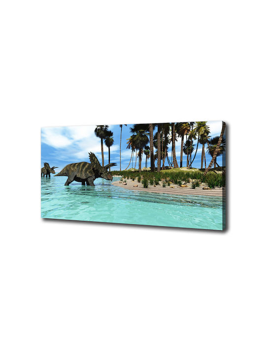 Dekorativer Leinwandbild Dauerhafte Dekoration Dinosaurier 100x50 cm