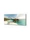 Canvas Wall Art Careful Finish Dinosaurs On The Beach 125x50 Cm