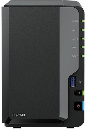 Synology Diskstation DS225+ NAS Tower με 2 θέσεις για και 2 θύρες Ethernet
