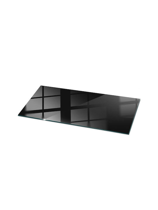 Panou Rectangular Din Sticlă Securizată Neagră Fără Modele 125×50 Cm