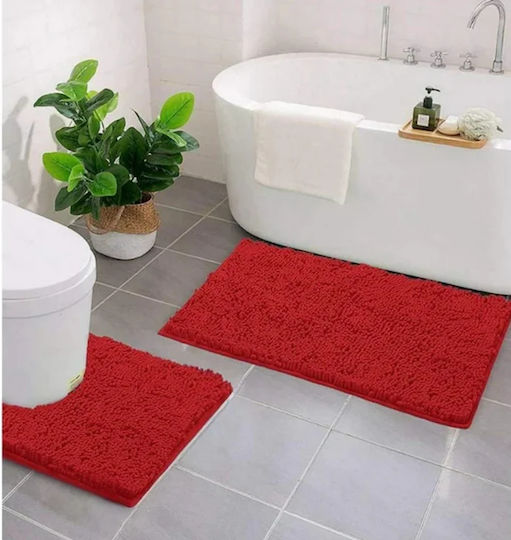 Non-Slip Bath Mats Set E25646699 Bordeaux 50x80cm 2pcs