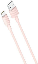 XO USB-C to Lightning Cable Pink 1m