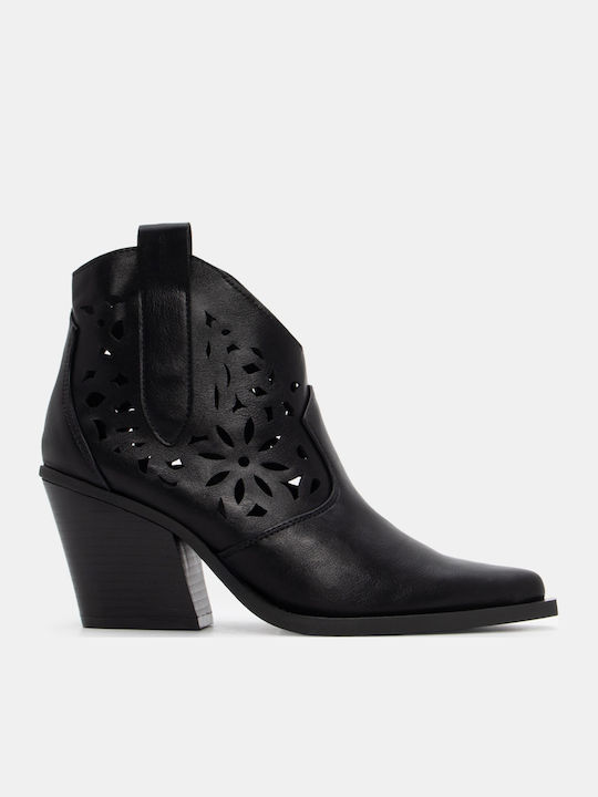 Luigi Women's Cowboy Boots with Medium Heel Black