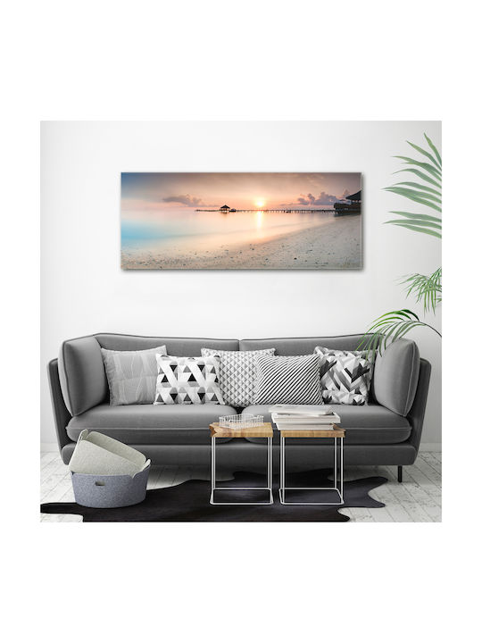 Panou De Decorare Interioară Pânză Plajă Maldive 125x50 Cm