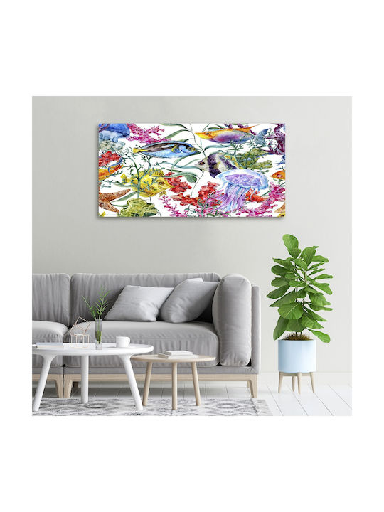 Wandbild Leinwand Fertiges Keilrahmen Korallenriff 100x50 cm
