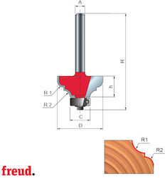 Freza Profilată Concav Convexă Teșire Între Ele Ghidaj Inferior cu Rulment Vârf Carbură Z=2 Coadă D 28.6 38-6020 Freza Profilată Concav Convexă Teșire Între Ele Ghidaj Inferior cu Rulment Vârf Carbură Z=2 Coadă D 28.6 38-6020